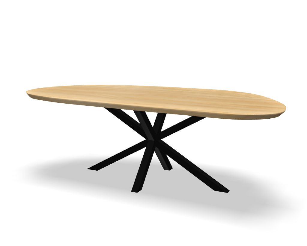 Organische eikenhouten eettafel Jos