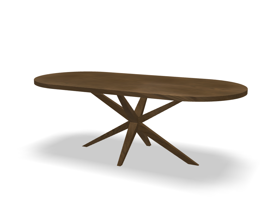 Plat ovale eikenhouten eettafel Dave