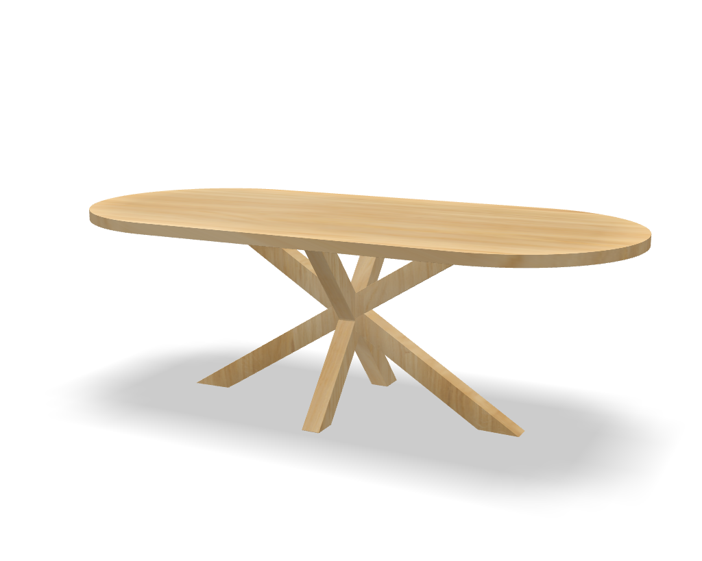 Stel jouw plat ovale tafel samen