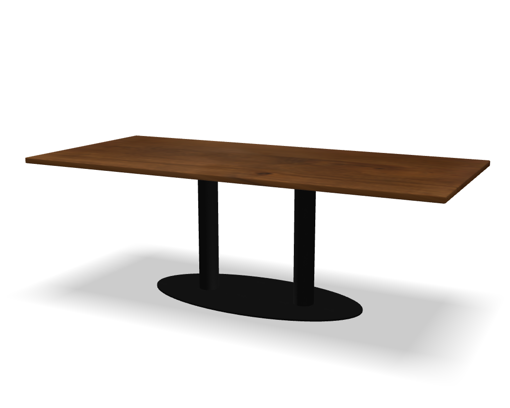 Rechthoekige eikenhouten eettafel Dennis