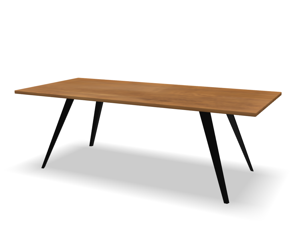 Rechthoekige eikenhouten eettafel Enzo