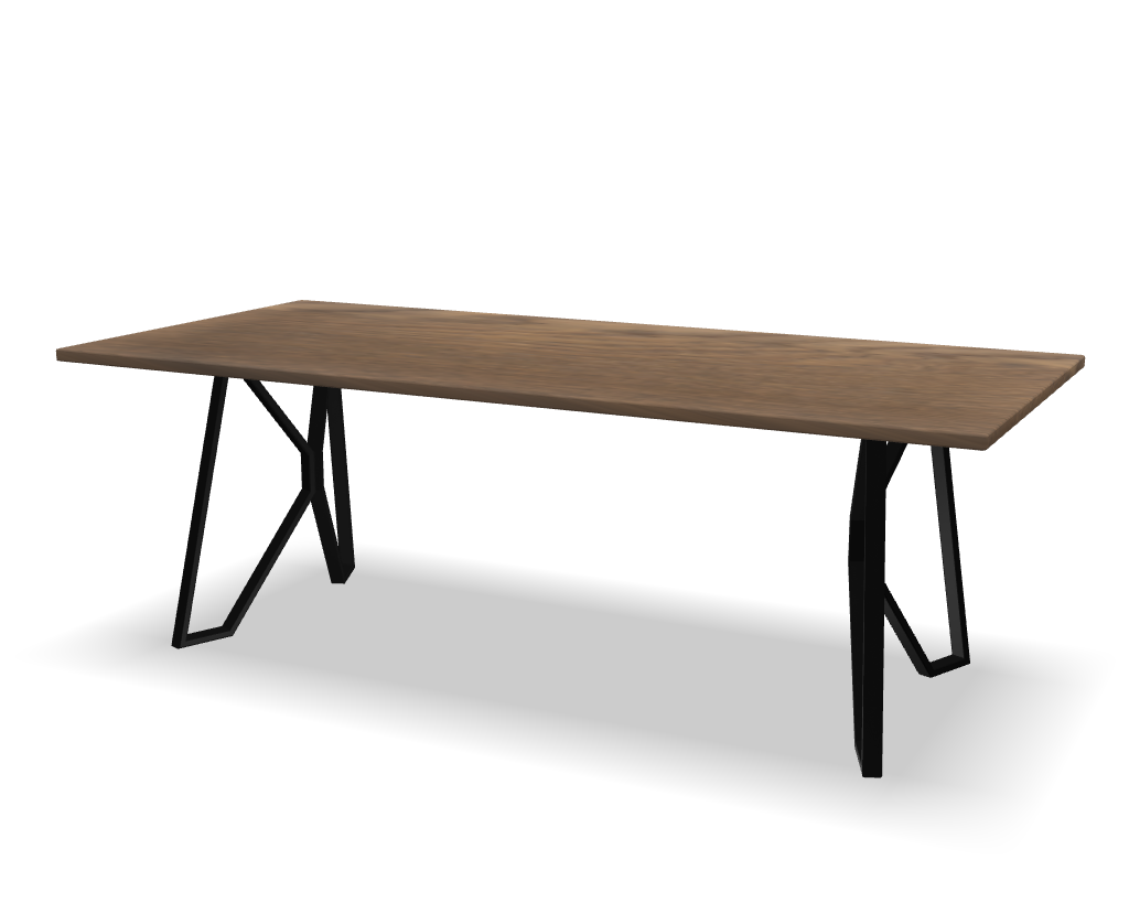 Rechthoekige eikenhouten eettafel Finn