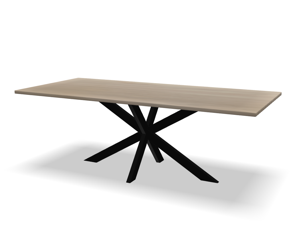 Rechthoekige eikenhouten eettafel Guus