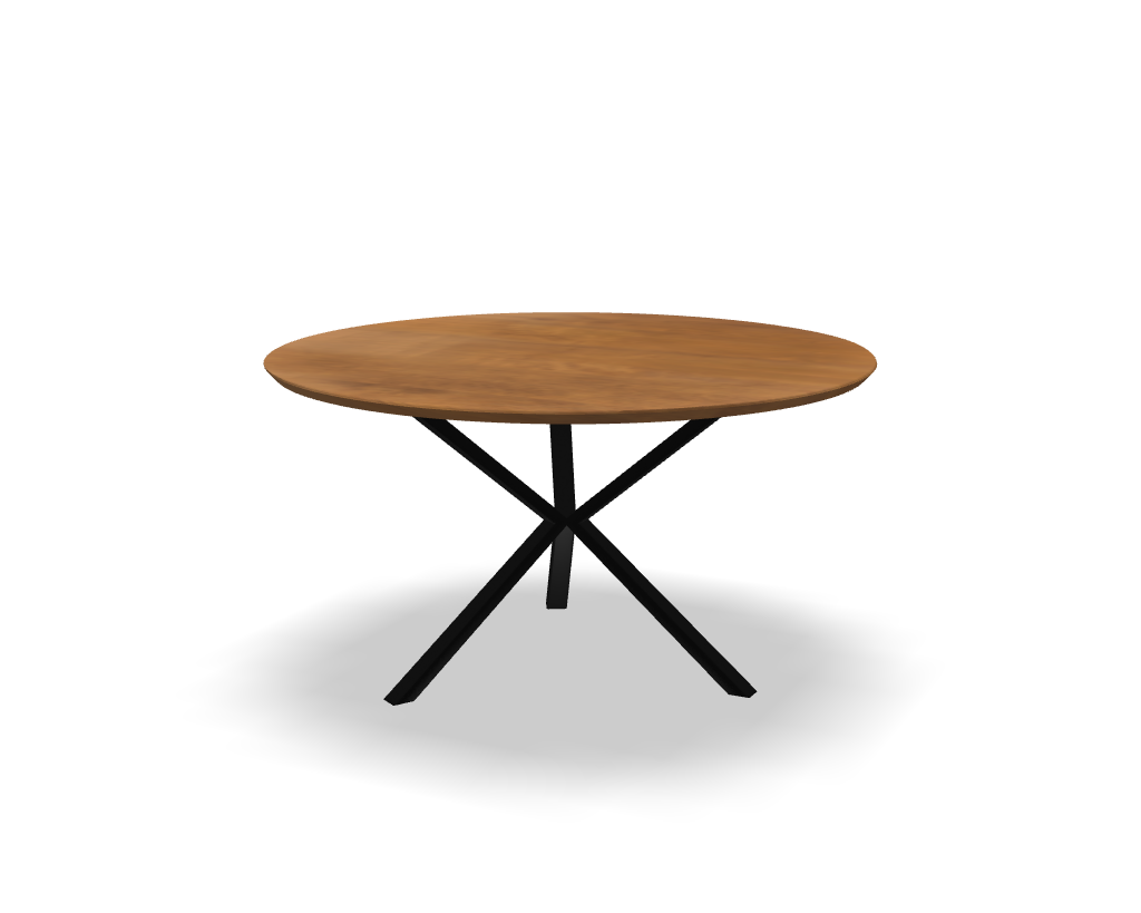Ronde eikenhouten eettafel Rinse met zwarte poot