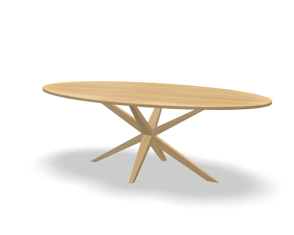 Ovale eikenhouten eettafel Dave