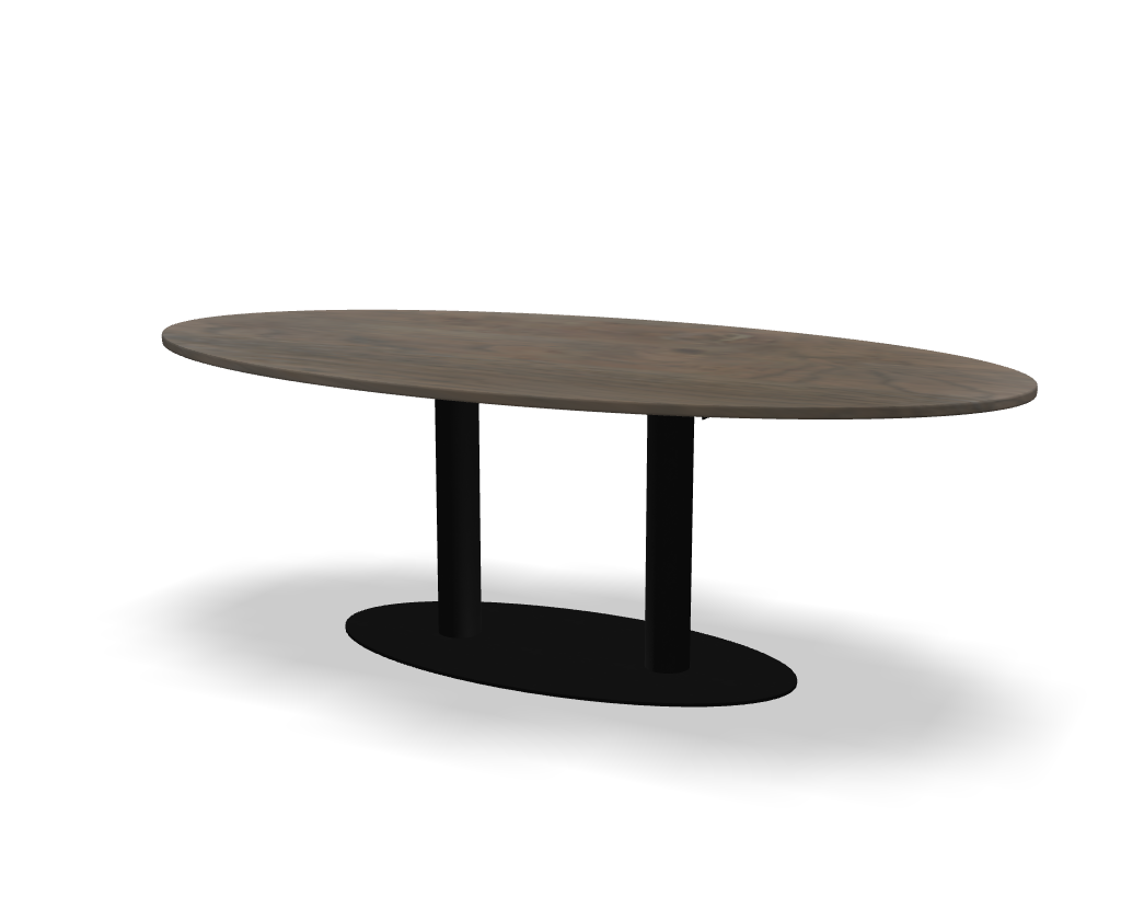 Ovale eikenhouten eettafel Dennis