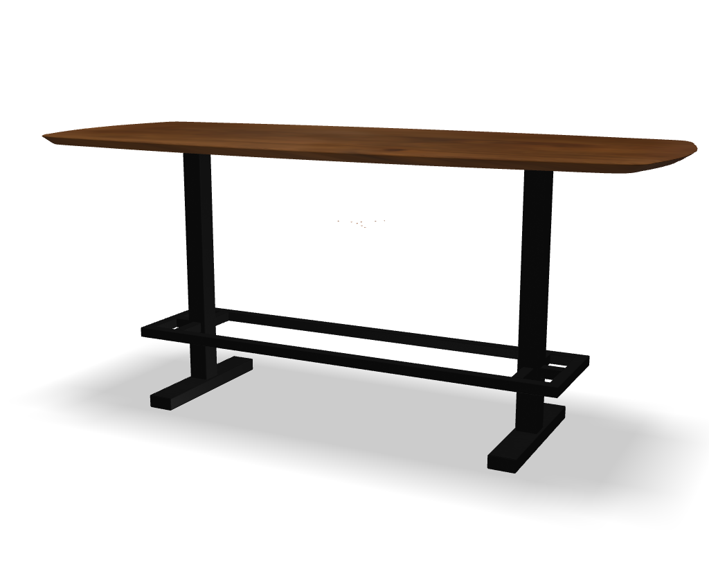 Deens ovale eikenhouten bartafel Henry met zwart stalen onderstel