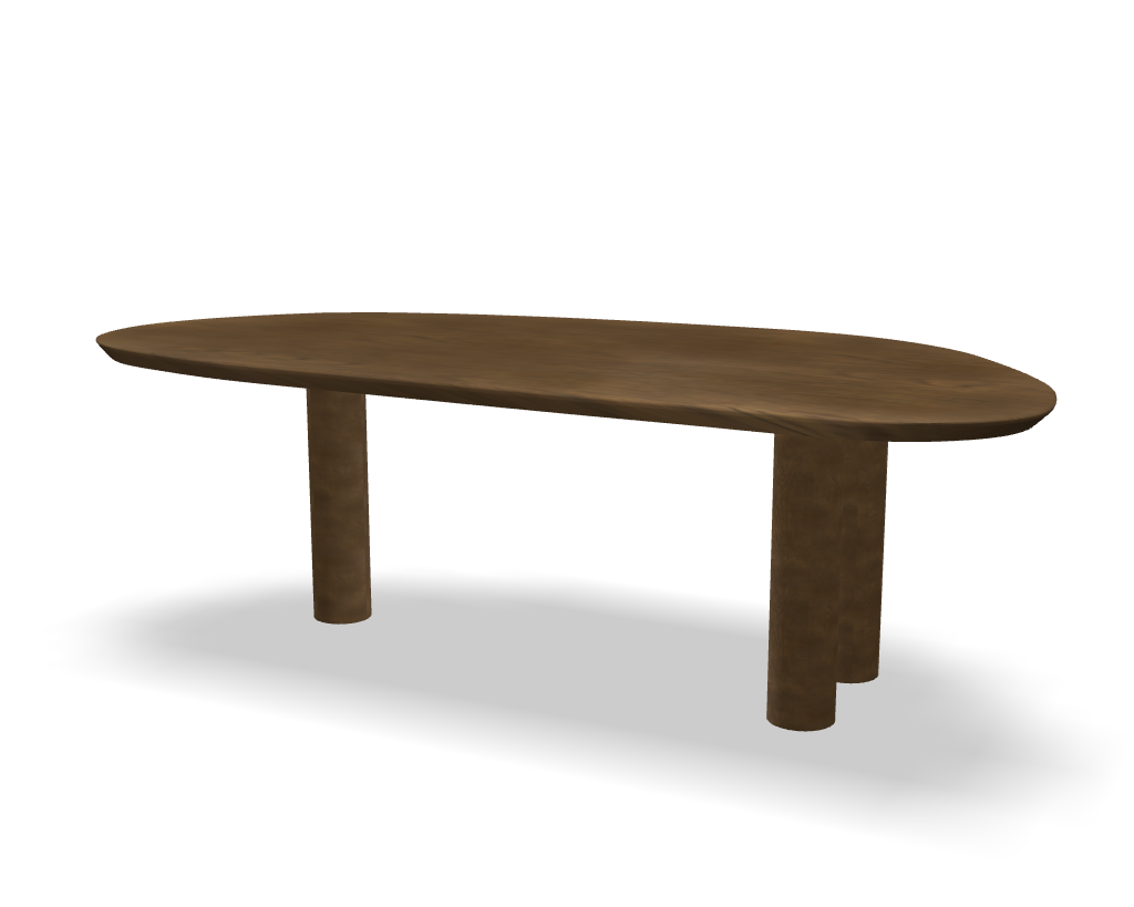 Organische eikenhouten eettafel Madelief met houten poten Japandi interieur