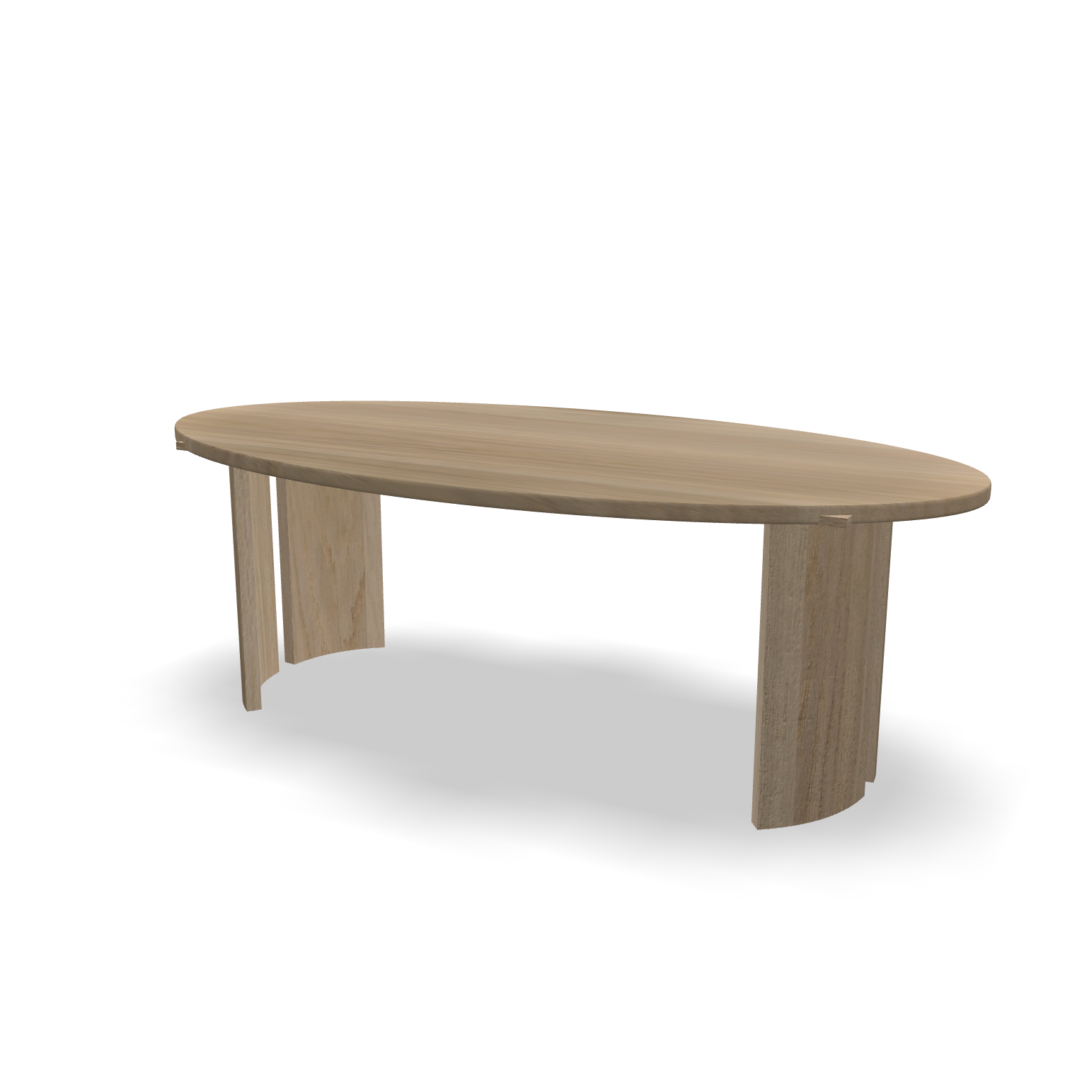 Ovale eikenhouten eettafel Lio