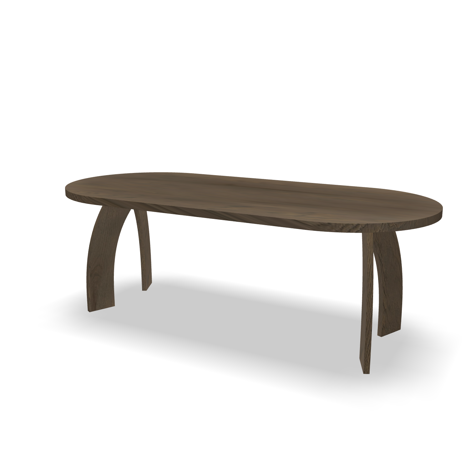 Plat ovale eikenhouten eettafel Hola