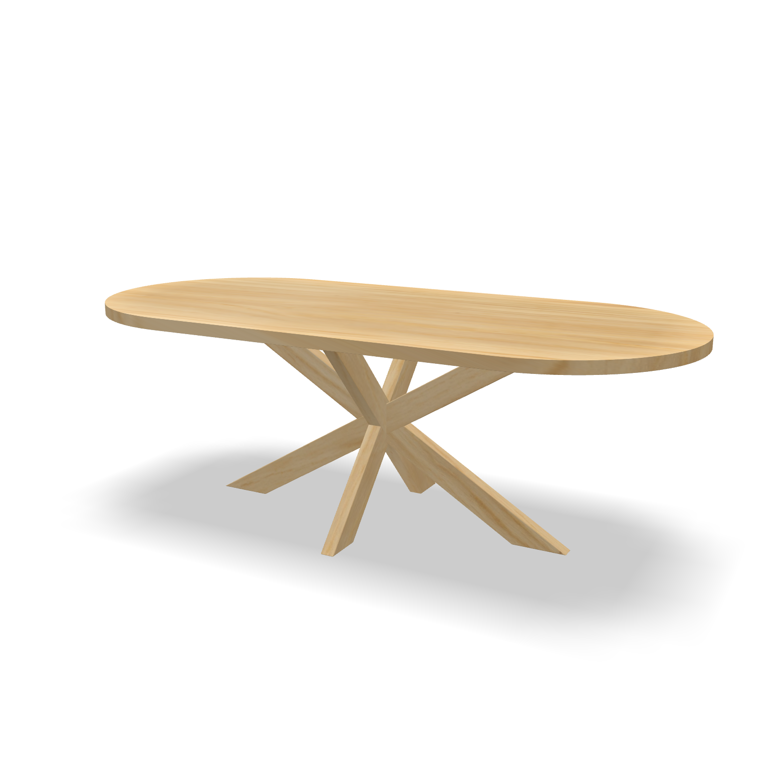 Plat ovale eikenhouten eettafel Janneke