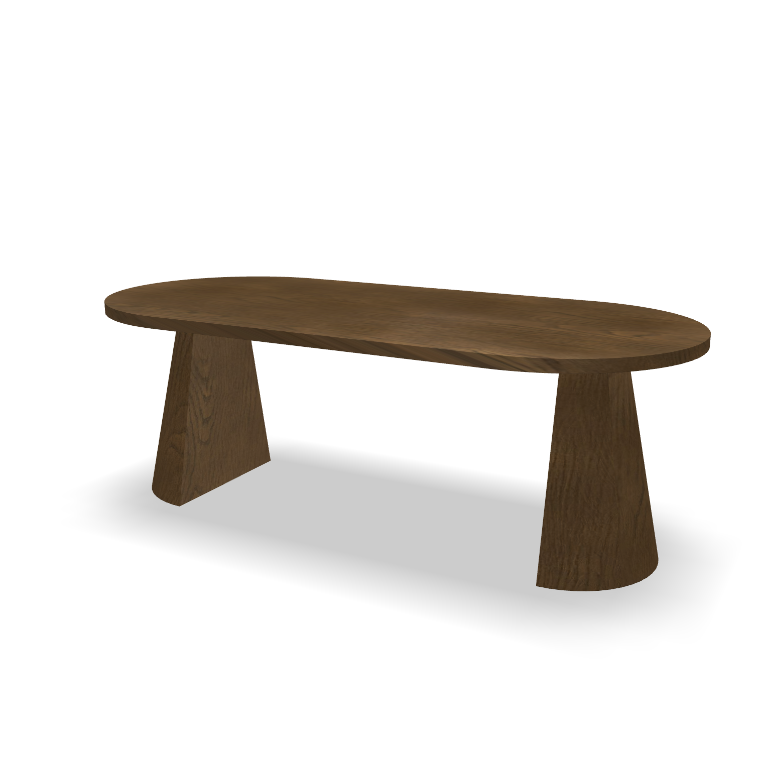 Plat ovale eikenhouten eettafel Joep