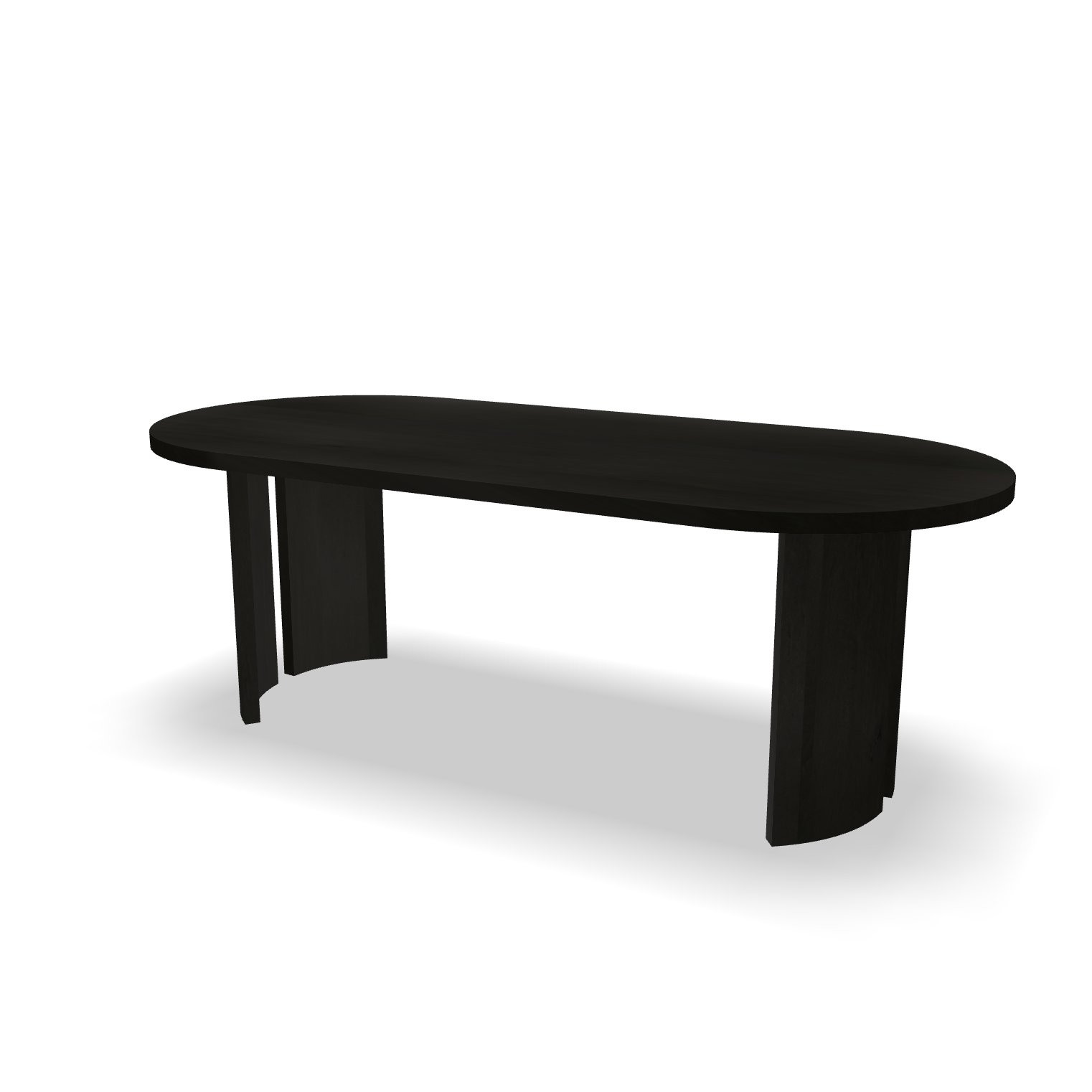 Plat ovale eikenhouten eettafel Lio