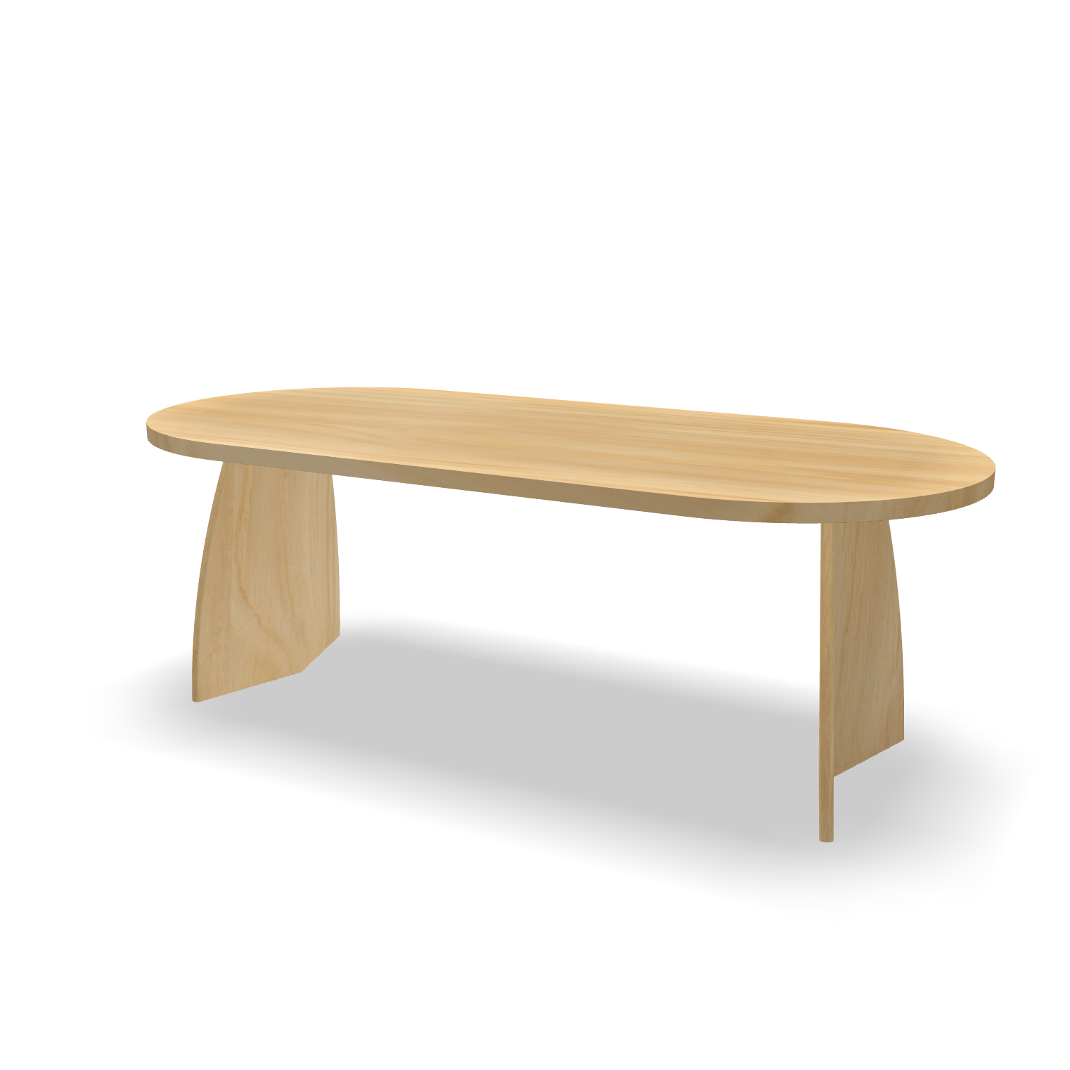Plat ovale eikenhouten eettafel Wallie