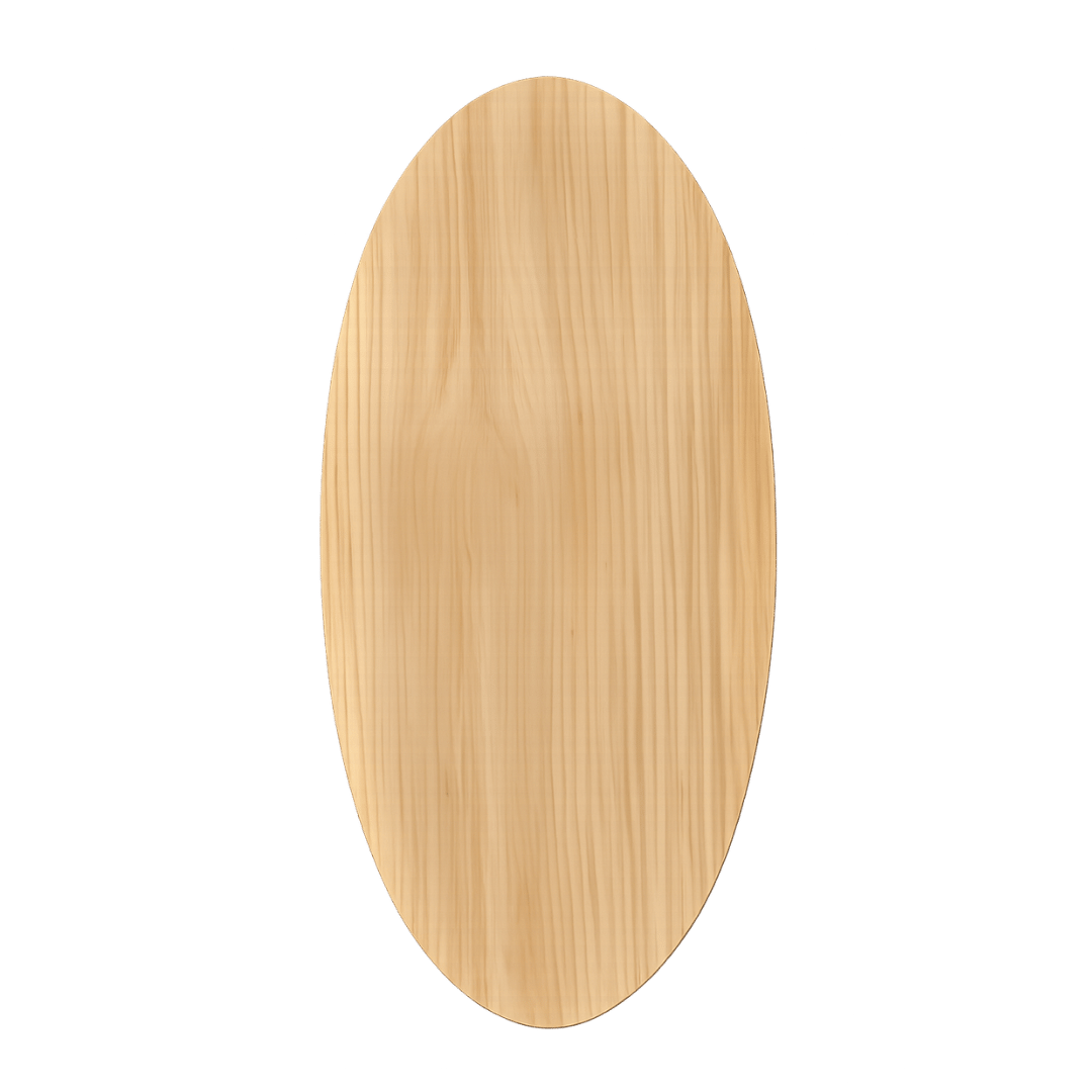 Ovaal eikenhouten tafelblad